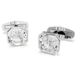 Millenia cufflinks Octagon cut, White, Rhodium plated