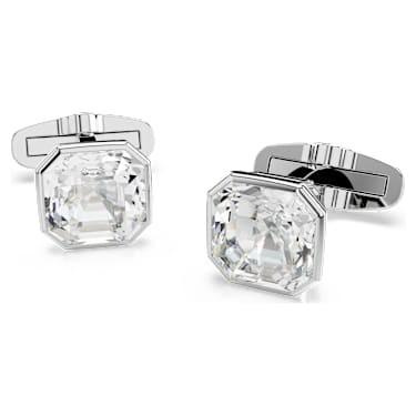 Millenia cufflinks Octagon cut, White, Rhodium plated