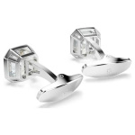 Millenia cufflinks Octagon cut, White, Rhodium plated
