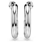Sublima hoop earrings White, Rhodium plated