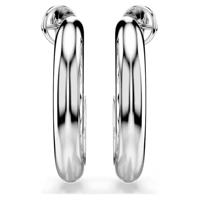 Sublima hoop earrings White, Rhodium plated