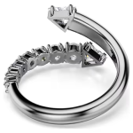 Sublima open ring Mixed cuts, White, Ruthenium plated