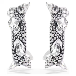 Sublima hoop earrings Spike, White, Rhodium plated