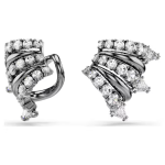 Sublima ear cuffs White, Ruthenium plated
