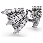 Sublima ear cuffs White, Ruthenium plated