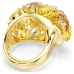 Gema cocktail ring Mixed cuts, Yellow, Gold-tone plated