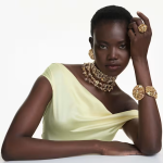 Gema cuff Yellow, Gold-tone plated