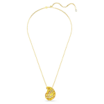 Gema pendant and brooch Yellow, Gold-tone plated