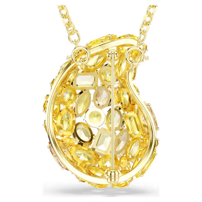 Gema pendant and brooch Yellow, Gold-tone plated