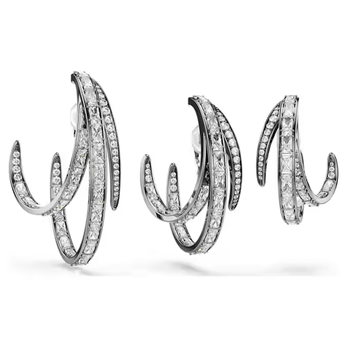 The Vienna Collection ear cuff set (3) Feather, Ruthenium plated