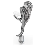 The Vienna Collection ear cuffs Feather, White, Ruthenium plated