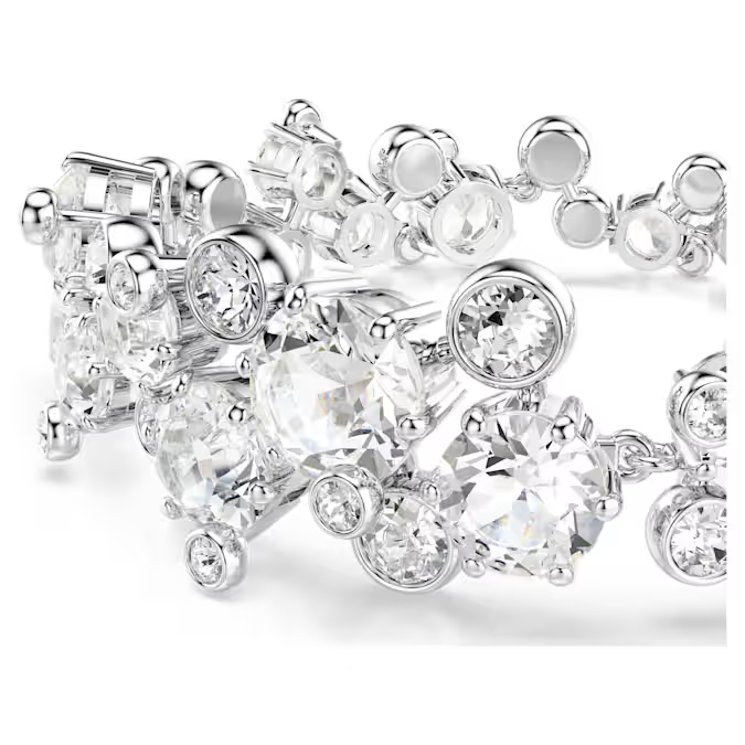 Constella bracelet Mixed cuts, White, Rhodium plated