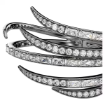 The Vienna Collection bangle Feather, White, Ruthenium plated
