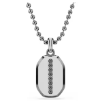 Dextera pendant Octagon shape, Round cut, Black, Ruthenium plated