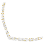 Mesmera necklace Mixed cuts, White, Gold-tone plated
