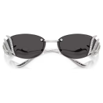 Sunglasses Cat-eye shape, Swan, Silver tone