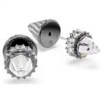 Sublima stud earrings Spike, White, Ruthenium plated