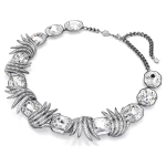 The Vienna Collection necklace Feather, White, Ruthenium plated