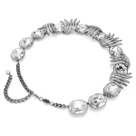 The Vienna Collection necklace Feather, White, Ruthenium plated