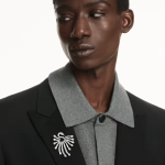 The Vienna Collection brooch Swan, White, Ruthenium plated