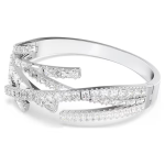 Matrix bangle Mixed cuts, White, Rhodium plated