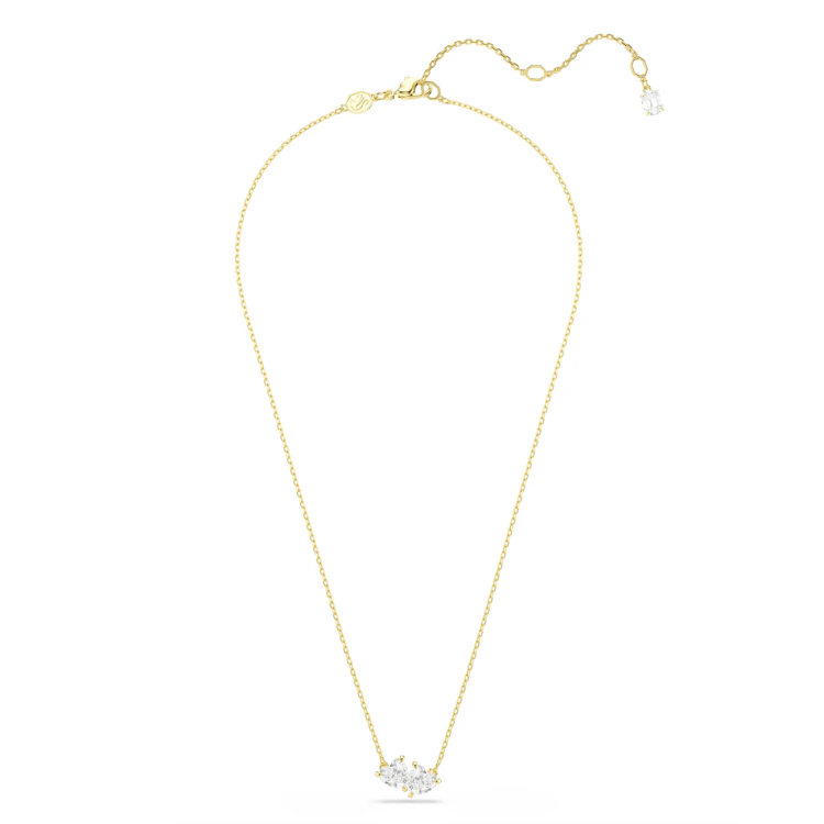 Mesmera necklace Heart, White,Gold-tone plated