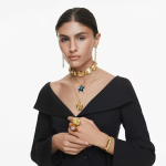 Lucent pendant, Octagon shape, Yellow, Gold-tone plated