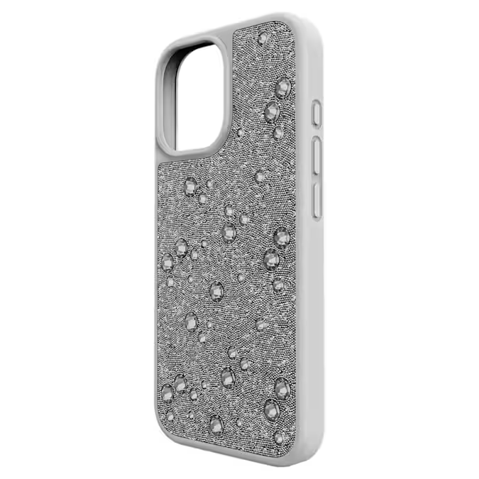 High smartphone case Flat Back crystals, iPhone® 17, Silver tone