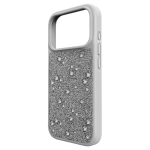 High smartphone case Flat Back crystals, iPhone® 17 Pro, Silver tone