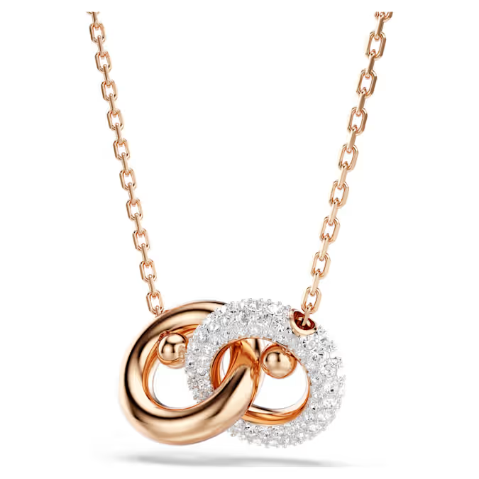 Dextera pendant Round cut, White, Rose gold-tone plated