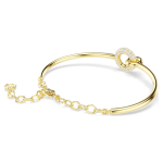 Dextera bangle Round cut, White, Gold-tone plated