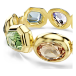 Gema cuff Oversized crystals, Mixed cuts, Multicolored, Gold-tone plated