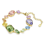Gema bracelet Mixed cuts, Multicolored, Gold-tone plated