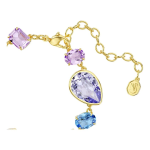 Gema bracelet Mixed cuts, Multicolored, Gold-tone plated