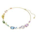 Gema necklace Mixed cuts, Multicolored, Gold-tone plated