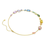 Gema necklace Mixed cuts, Multicolored, Gold-tone plated