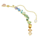 Gema necklace Mixed cuts, Dangling crystals, Multicolored, Gold-tone plated