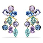 Gema earring jackets Mixed cuts, Multicolored, Gold-tone plated
