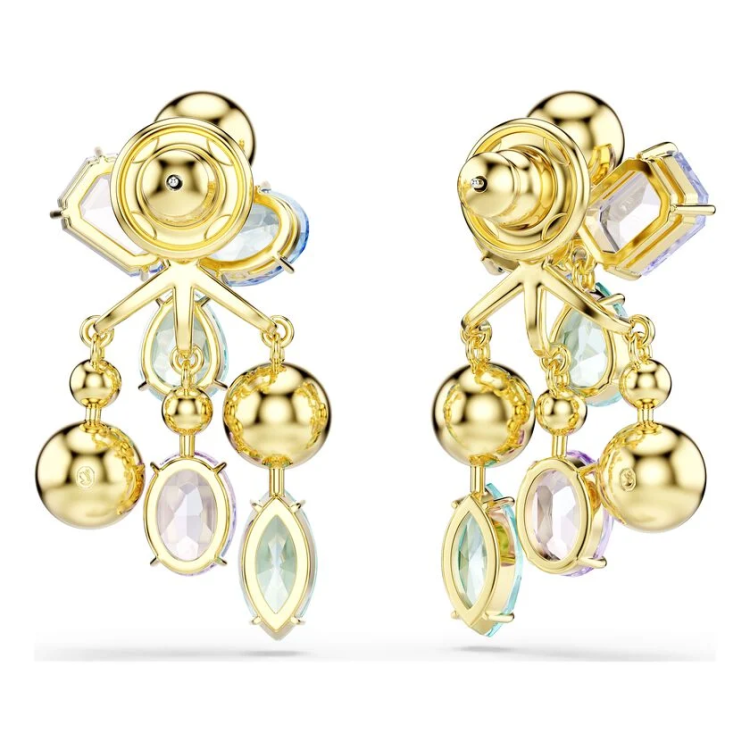 Gema earring jackets Mixed cuts, Multicolored, Gold-tone plated