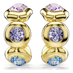 Gema hoop earrings Mixed cuts, Multicolored, Gold-tone plated