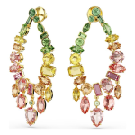 Gema drop earrings Mixed cuts, Chandelier, Multicolored, Gold-tone plated