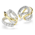 Hyperbola ear cuffs Mixed cuts, White, Mixed metal finish