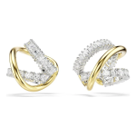 Hyperbola ear cuffs Mixed cuts, White, Mixed metal finish