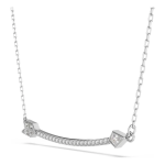 Idyllia pendant Mixed cuts, Arrow, White, Rhodium plated