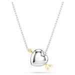Idyllia pendant Mixed cuts, Heart with arrow, White, Mixed metal finish
