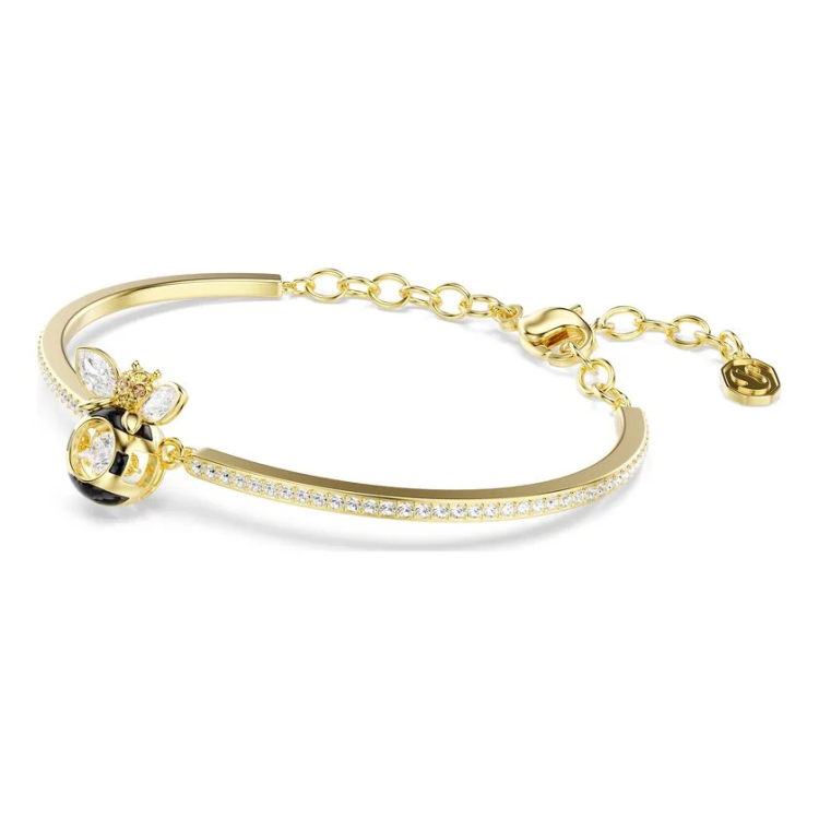 Idyllia bracelet Mixed cuts, Bee, Multicolored, Gold-tone plated