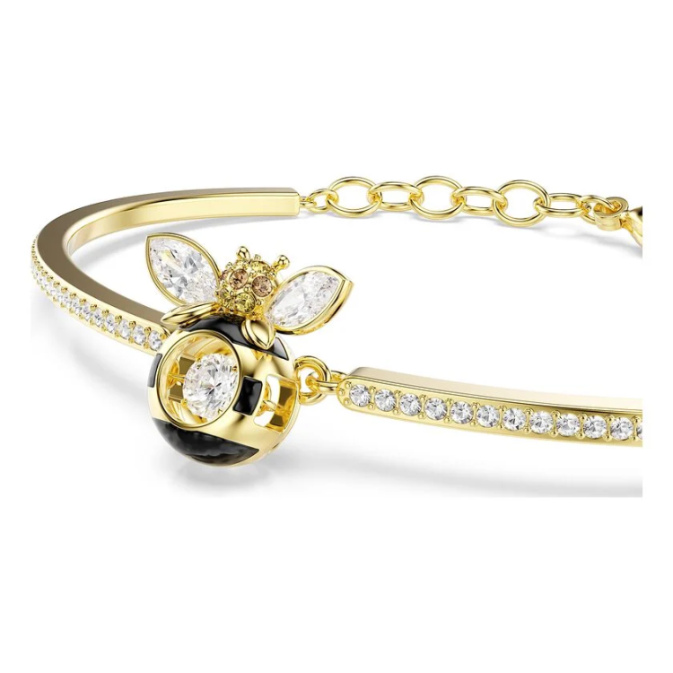 Idyllia bracelet Mixed cuts, Bee, Multicolored, Gold-tone plated