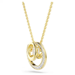 Hyperbola pendant Round cut, White, Gold-tone plated