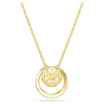 Hyperbola pendant Round cut, White, Gold-tone plated