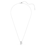 Hyperbola pendant Round cut, White, Rhodium plated